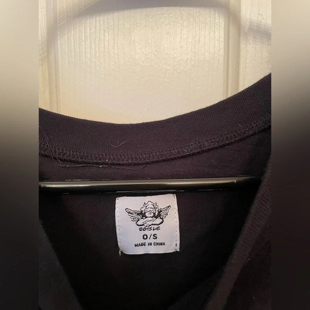 Boys Lie Black and Neon Green Tee - Picture 4 of 5